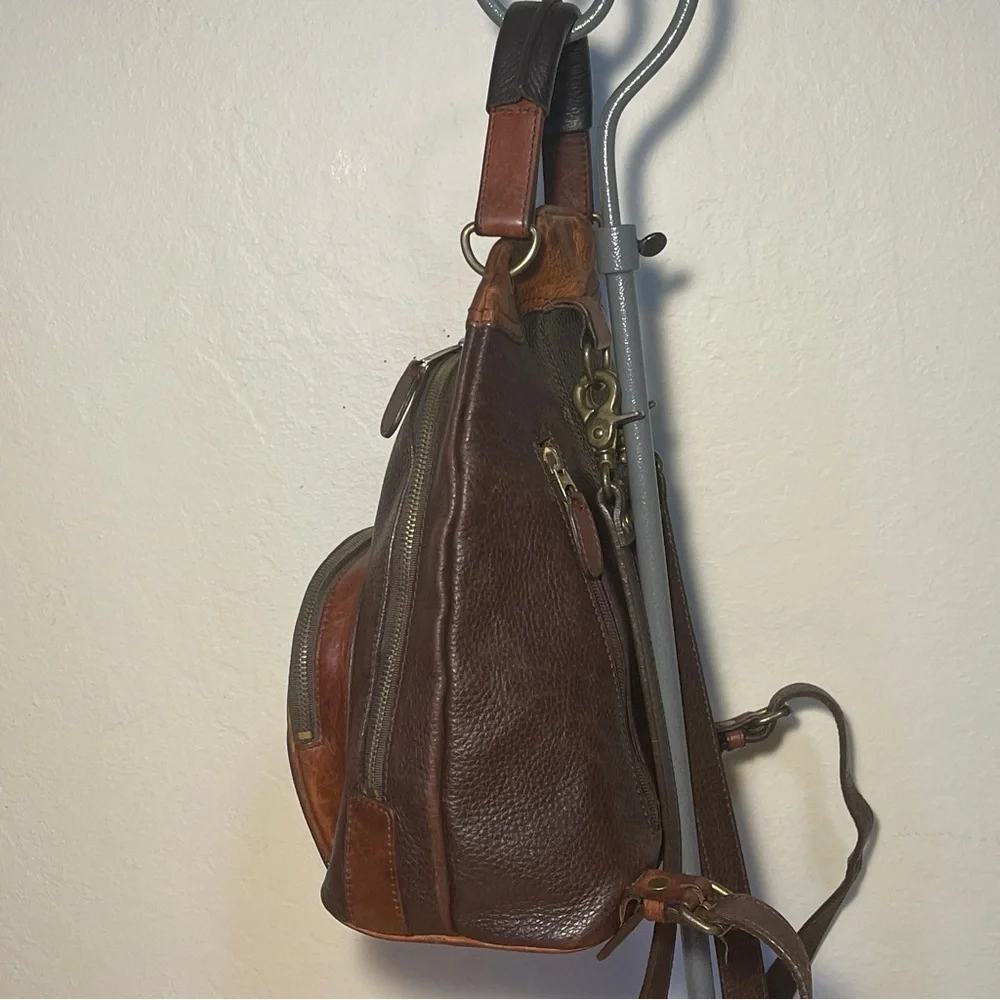 Vintage M. London New York Leathercraft Brown Leather Backpack Purse